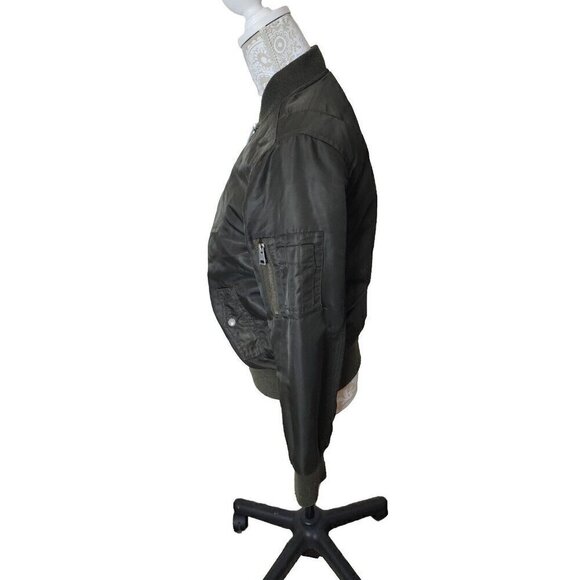 Levi’s Coat Dark Brown Insulated Nylon Bomber Style Jacket Men's Small - Picture 3 of 9